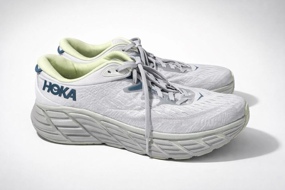 HOKA ONE ONE Gaviota 4 Gray Blue Green Running Shoes Men's 12.5 D Max Cushion
